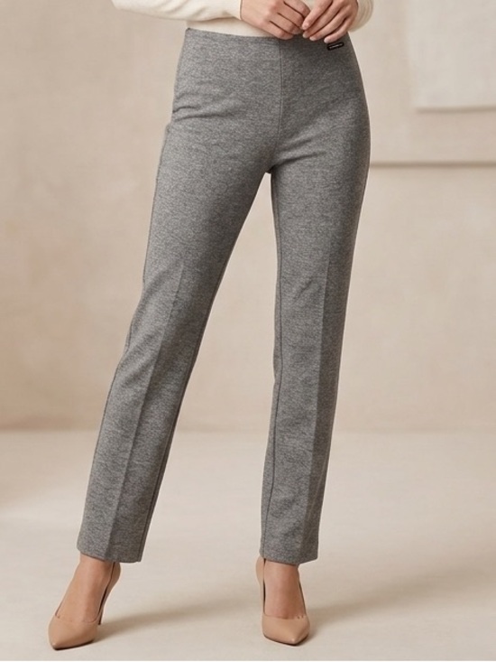 New York & Company Pants - New York & Company Gray Knit Stretch Pants with Ankle Zippers Size 2